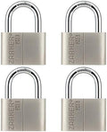 J45 keyed Alike Padlocks, Heavy Duty Stainless Steel Shackle Lock, Waterproof and Rustproof Storage, Warehouses, Garage, Outdoors, 4-Pack