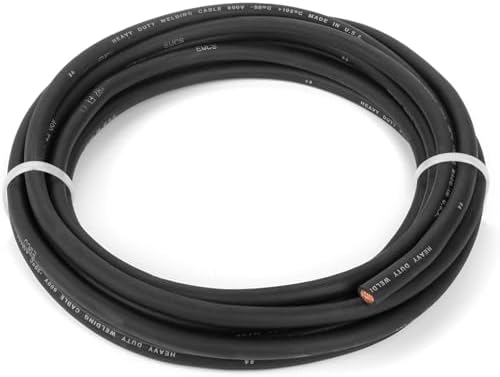 EWCS 4 Gauge Premium Extra Flexible Welding Cable 600 Volt - Black - 100 Feet - Made in the USA