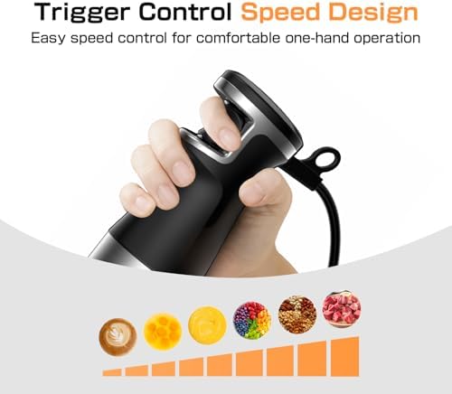 Turelar Immersion Blender Handheld 3-in-1 Hand Blender Set 1100W Heavy Duty