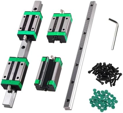ANWOK Linear Guide Rail 2PCS HGR20 300mm Square Guideway Rail + 4PCS HGH20CA Slide Bearing Block for 3D Printer CNC Automated Machine
