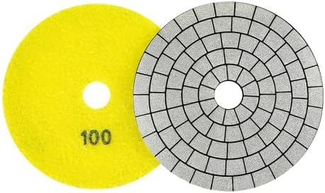Electroplated Diamond Sanding Pad, 100Grit 5inch 125mm Grinding Disc Hook and Loop Backing for Stone Tile Glass Trimming & Metal Polishing & Wood Sanding (1 Piece)