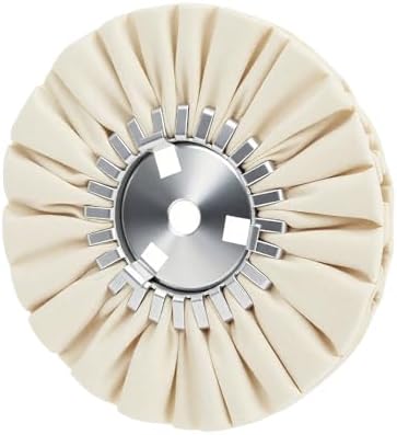 8" White Airway Buffing Wheel, 5/8" Arbor, 16-Ply Fine Polishing Wheel for Angle Grinder, Final Polishing for Aluminum & Metal, Mirror Shine & High Gloss Finish, 1 PC