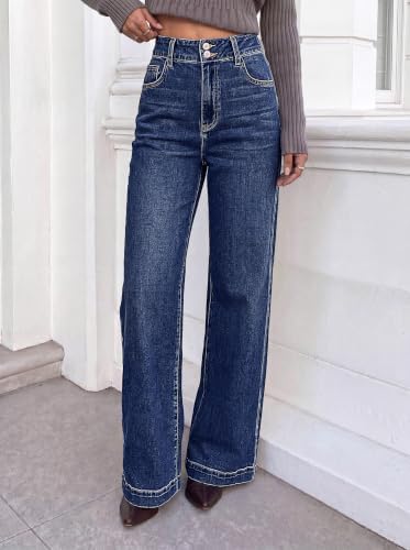 KIRUNDO Wide Leg Jeans for Women High Waisted Denim Pants