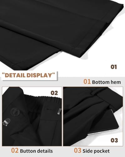 KICZOY Women Casual Wide Leg Dress Pants High Waist Lightweight Flowy Pants