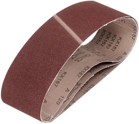 HARFINGTON 4 x 48 Inch Sanding Belts, 3 Pcs 120 Grit Aluminum Oxide Abrasive Belt Sander File Belt for Woodworking, Metal Polishing, Knife Sharpener