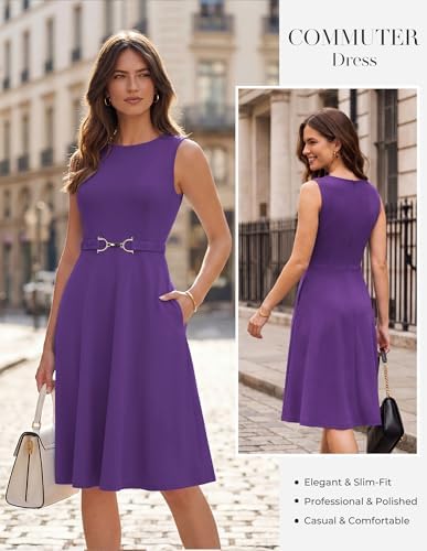GRACE KARIN Work Business Midi Flowy Sleeveless Dresses for Women