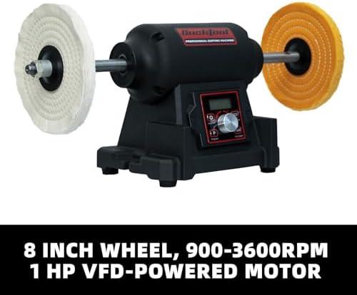 BUCKTOOL 8" 1HP VFD Variable Speed Benchtop Buffer Polisher,900-3600RPM