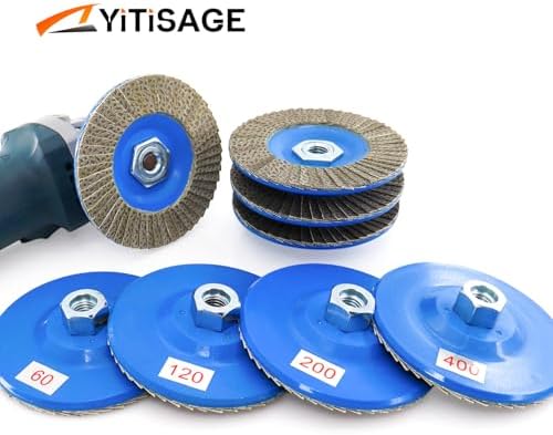 4.5" Diamond Flap Disc,Plastic Back Grinding Wheel for Marble,Ceramics,Sander Tile,Stone,Glass,Concrete(4pcs)