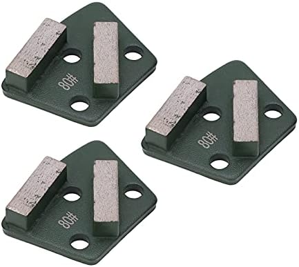 3PCS Trapezoid Grinding Shoes for Concrete - 80# Grit 2-Teeth Diamond Grinding Blocks for Floor Grinders Polishers (Green)