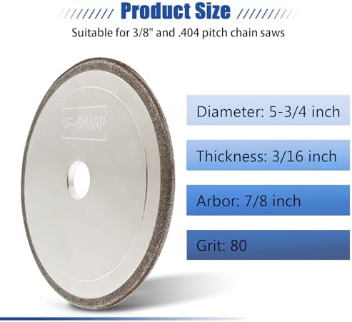 CBN Chainsaw Grinding Wheel 5-3/4" Dia,3/16" Thick,7/8" Arbor