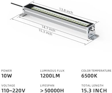 ED Workshop Light, CNC Machine Work Tube Industrial Lighting, LED Work Lamp for Machine Tools and Lathe 110V to 220V Universal (10W)