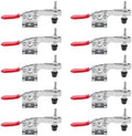 MAGICLULU 10pcs Quick Toggle Clamps Horizontal Push Fixed Hold Aid Tool Metal Workholding Devices for Woodworking and Machine Operation