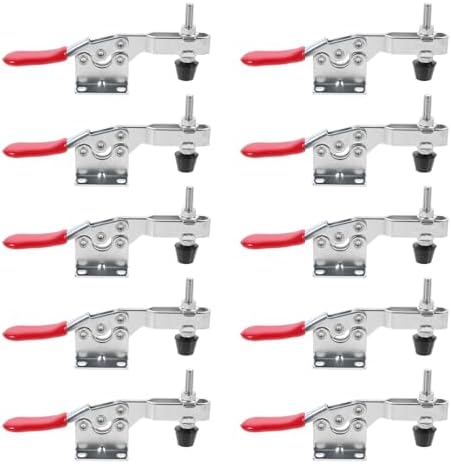 MAGICLULU 10pcs Quick Toggle Clamps Horizontal Push Fixed Hold Aid Tool Metal Workholding Devices for Woodworking and Machine Operation
