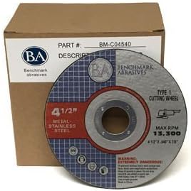 Benchmark Abrasives 4.5" Aluminum Oxide Type 1 Cut Off Wheels, 50-Count