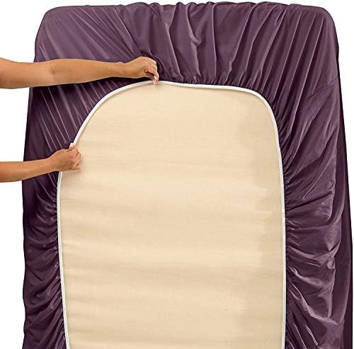 JS Sanders Affordable Microfiber 6 PC Bed Sheet Set - King Size, Eggplant