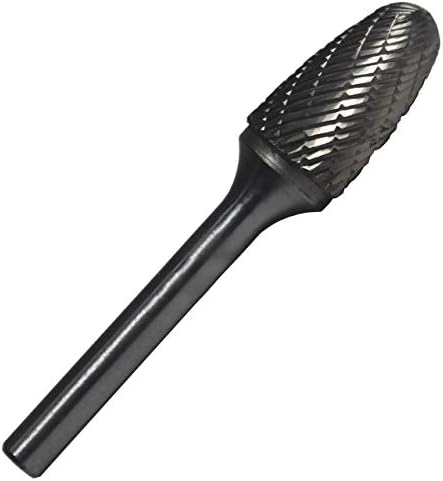 Drill America SF-1NF Carbide Burr/Rotary File Tree Radius-End None-Ferrous for Aluminum 1/4" Dia. x 5/8" Cut Length with 1/4" Shank and 2" Overall Length, DUL Series