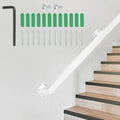 DTGN Stair Railing Indoor 4FT - Square Tube Handrail Metal Staircase Wall Mounted Handrails for Home Indoor Stairs Loft - Non-Slip W/Screws & Expansion Tube & Hex Wrench - White