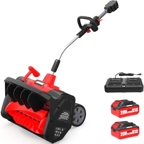 EWORK 40V 18" Cordless Snow Shovel with 2x4.0Ah Batteries & Fast Charger
