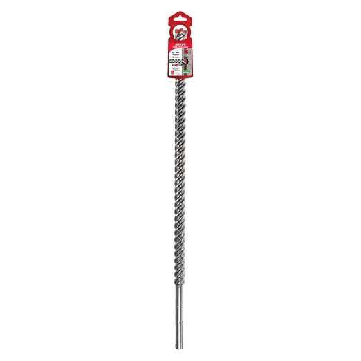 Diablo Rebar Demon SDS-Max 4-Cutter Full Carbide Head Hammer Drill Bit - 1" Diameter, 29" Length, 24" Working Length - DMAMX1230