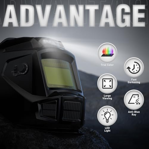 YESWELDER Auto-Darkening Welding Helmet, Fan and Work Light
