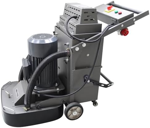 Concrete Floor Grinder Hand-Push Cement Ground Grinder Floor Polishing Machine 40L Dust-free Grinding Machine with 9-head Grinding Chassis, 220V 7.5KW