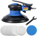 Random Orbital Air Sander 6 Inch, 13,000 RPM Pneumatic DA Palm Sander with Polishing Buffing Pads & Sanding Discs, Air Powered Polisher for Auto Body Repair, Wood, Composites and Metal Sanding