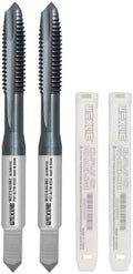 Tools M2.5 x 0.45 Spiral Point Threading Tap, Metric Machine Threading Tap High Speed Steel Cobalt(HSSCo) with AlTiN Coating, Round Shank with Square End， H2 Tolerance, 2pcs