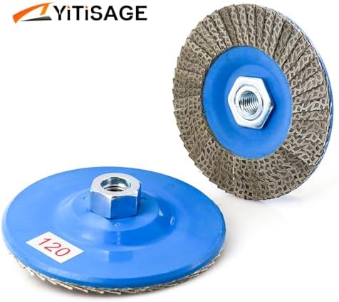 4.5" Diamond Flap Disc,Plastic Back Grinding Wheel for Marble,Ceramics,Sander Tile,Stone,Glass,Concrete(Grit 120-1pc)