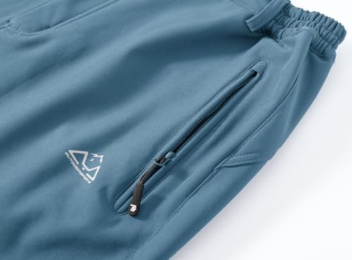 BASUDAM Men's Work Pants Softshell Winter Fleece Lined Insulated Outdoor