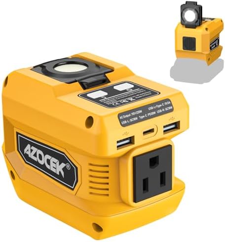 Azocek 220W Power Inverter Compatible with Dewalt 20V Battery