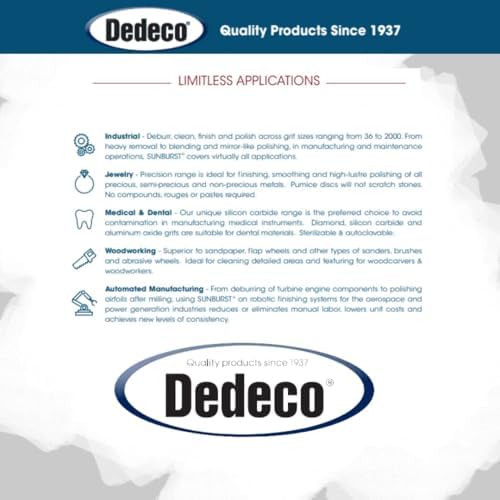 Dedeco Sunburst Radial Bristle Discs 48-Pack - 3/4" Curved - White 120 Grit (Medium) - Aluminum Oxide for Polishing & Finishing