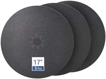 HUAALIUCHE Floor Sanding Disc Cloth-Backed Silicon Carbide，17" x 2" Holes for Concrete, Stone, 100 Grit, 3-Pack