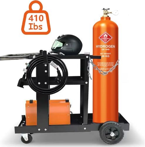 Welding Cart for Mig Welder - Table Top Cabinet With Gas Bottle Storage - Machine Equipment Plasma Cutter - Durable 400 Lbs Capacity