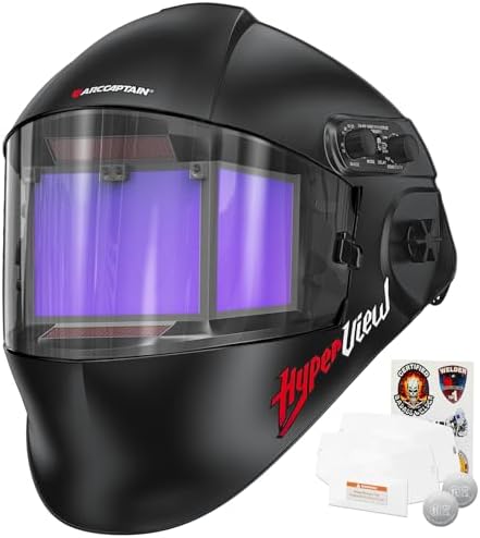 ARCCAPTAIN 180° Panoramic View Auto Darkening Welding Helmet, Welding Hood