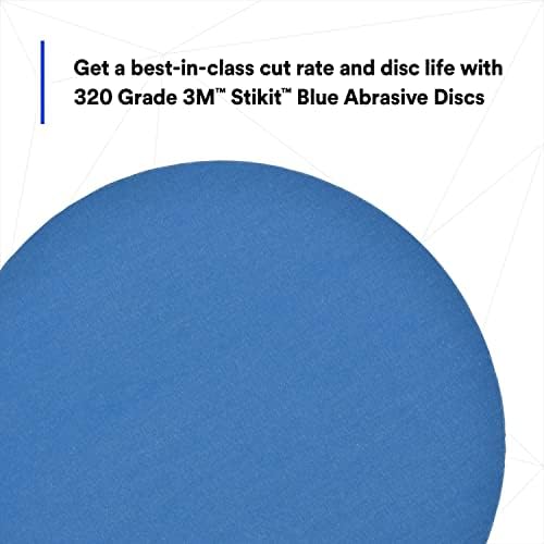 3M Stikit Blue Abrasive Disc Roll 321U, 36271, 5 in, 320 Grade, 100 Discs per roll