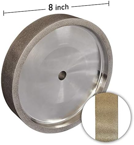 BUCKTOOL 80 Grit 8-Inch CBN Grinding Wheel, 1.5-Inch Wide, 5/8-Inch Arbor