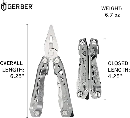Gerber Suspension NXT 15-in-1 Multitool Pliers, EDC Knife, Stainless Steel