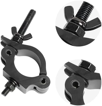 Black Clamps for Lights, Stage Lighting Accessories（4pack), Lighting O Clamps, Quick Release Truss Clamp, 40-52mm (1.57-2.05") Half Coupler Mounting Bracket, Stage Light Clamp
