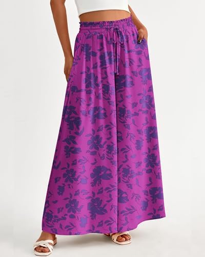 BTFBM Wide Leg Flowy Palazzo Pants for Women