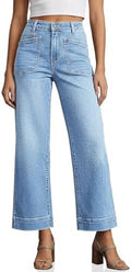 Cicy Bell Womens Cropped Wide Leg Jeans High Waisted Baggy Denim Ankle Pant