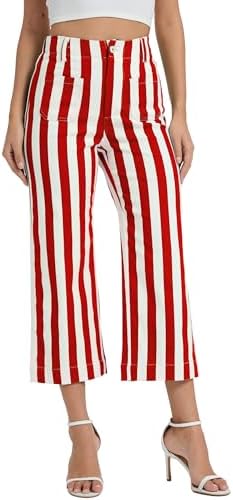 Wide Leg Jeans for Women Trendy High Waisted Flare Jeans Cropped Pants Stretchy Baggy