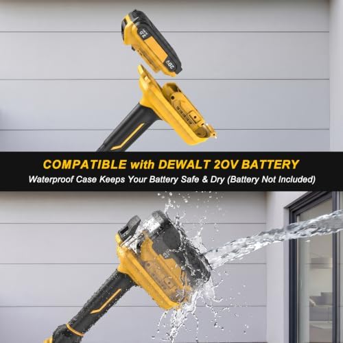 6" Brushless Cordless Power Spin Scrubber Compatible with DeWalt 20V Max (Tool Only), 2-Speed 350 RPM Electric Floor Scrubber with Water Hose Valve, 90° Adjustable Head for Deck, Patio & Driveway