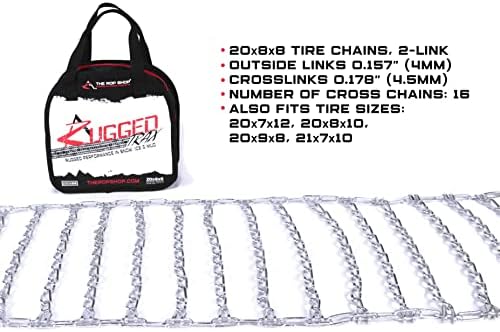 The ROP Shop Pair of 2 Link Tire Chains 20x7x12