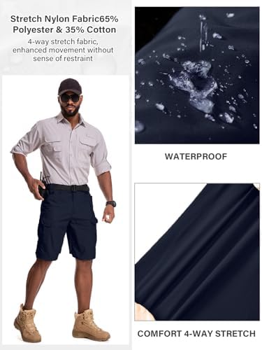 Mens Work Shorts Cargo Tactical Outdoor Wear Resistant Hiking Tool Shorts