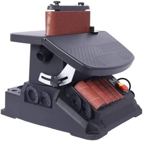 Vertical Oscillating Spindle Sander & Belt Sander - 1-17/32" dust port, 5 Sanding Sleeves, 1575-2000RPM Adjustable Speed Control for Woodworking Projects