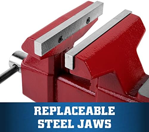 Wilton 676U Utility Bench Vise, 6-1/2” Jaw Width, 6" Jaw Opening (28820) & MAXXHAUL 80356 Hitch Mount Vise Plate/Holder (with Adjustable Height)