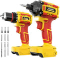 Ecarke Cordless Impact Driver and Drill Combo Kit Compatible with DeWalt 20V Battery, Up to 3100 In-lbs 1/4" Impact Driver and 440 In-lbs 3/8'' Power Drill with Bits, Brushless, LED Light(Tool Only)