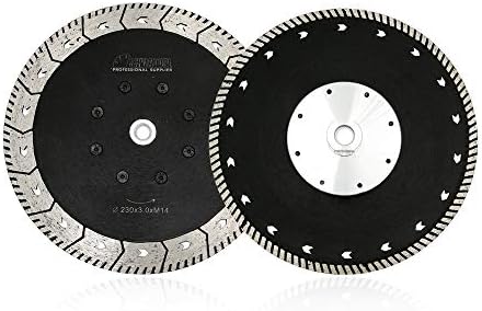 SHDIATOOL 7 Inch Granite Turbo Cutting Blades Two-in-One Design Cut Grind Sharpen Marble Concrete and Bricks(2-Pack)