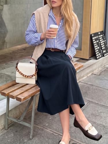 Casly Lamiit A-Line Midi Skirts for Women Business Skirt