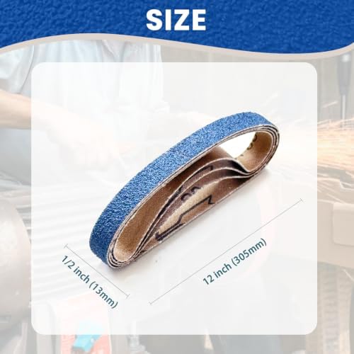 60PCS 1/2 x 12 Inch Sanding Belts, Replacement Belts for Belt Sanders